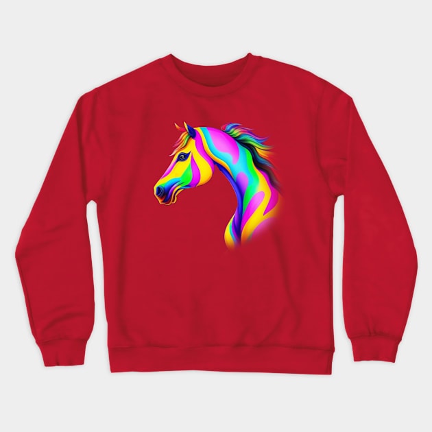 Pop Art Paint Horse Crewneck Sweatshirt by Yourex